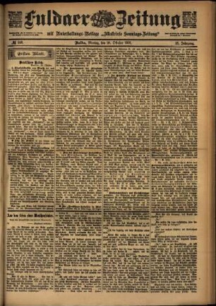 Erste Ausgabe vom Montag, den 28. Oktober 1901.
