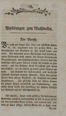 Vorübungen zum Nachdenken