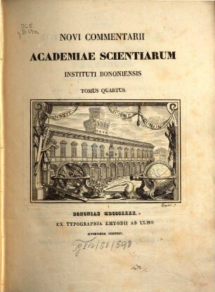 Novi commentarii Academiae Scientiarum Instituti Bononiensis. 4. 1840
