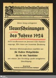 Börsenblatt für den deutschen Buchhandel : bbb ; Fachzeitschr. für Verlagswesen u. Buchhandel