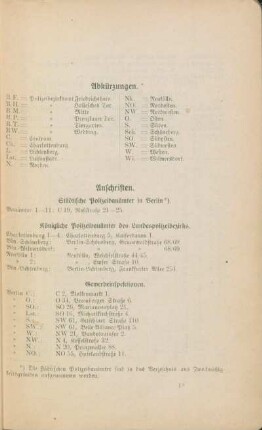 Anschriften