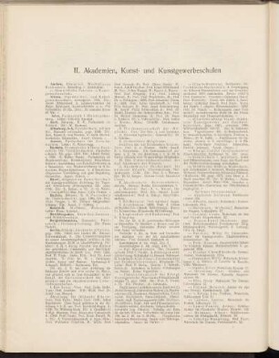 II. Akademien, Kunst- und Kunstgewerbeschulen