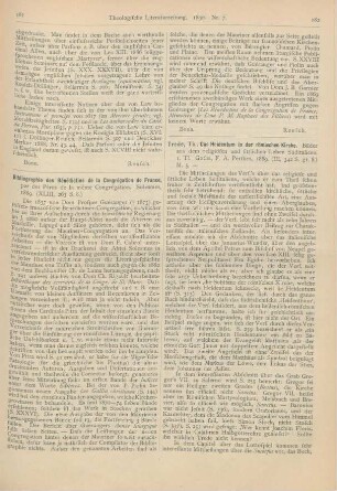 181-182 [Rezension] Bibliographie des Bénédictins de la Congrégation de France, par des Pères de la même Congrégation