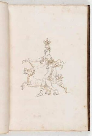 Diana mit Jagdhunden, in: Equestrium statuarum [...] formae [...] artificiosissime pictis, Bl. 37
