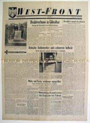Illustrierte Kriegszeitung "West-Front" mit Kriegsnachrichten von verschiedenen Fronten