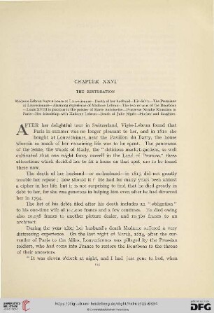 Chapter XXVI: The restoration
