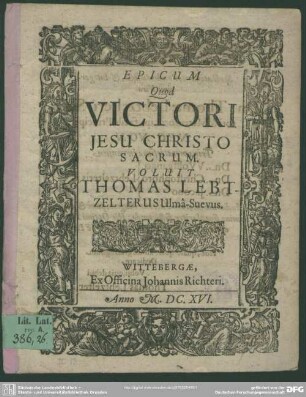 Epicum Quod Victori Jesu Christo sacrum