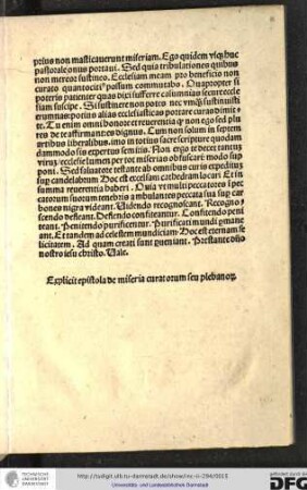 Explicit epistola de miseria curatorum seu plebanorum.