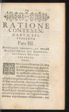 De Ratione Contexendarum Epistolarum Pars III. Iudicialis Generis: