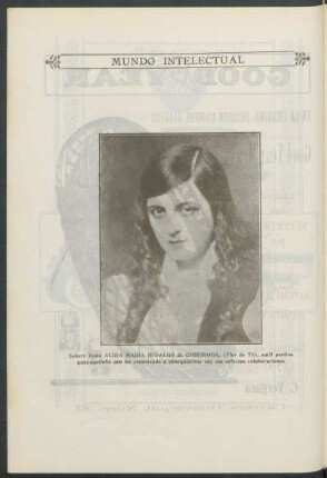 Mundo intelectual - [Fotografía de] Señora Doña Alida María Hidalgo de Chiriboga (Flor de Té)
