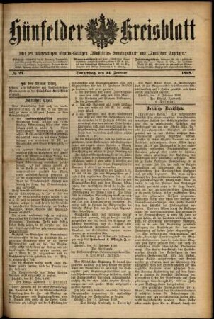 Ausgabe vom Donnerstag, den 24. Februar 1898.
