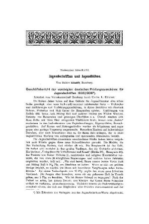 Jugendschriften und Jugendbühne