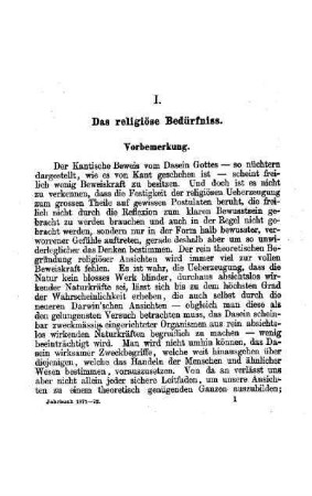 Das religiöse Bedürfniss