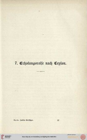 Erholungsreise nach Ceylon