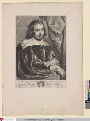 Balthazar Gerberius [Porträt des Künstlers Balthazar Gerbier; Balthasar Gerbier; Portret van Balthasar Gerbier]