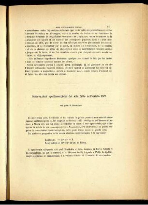 Osservazioni spettroscopiche del sole fatte nel' estate 1874