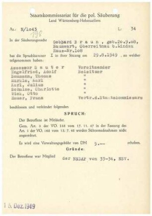 Braun, Gebhard