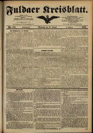 Ausgabe vom Mittwoch, den 25. August 1909.