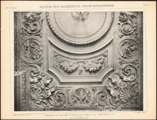 Stuckdecke im Langschen Wohnhaus, Frankfurt/Oder: Ansicht Salon (aus: Blätter für Architektur und Kunsthandwerk, 16. Jg., 1903, Tafel 3)