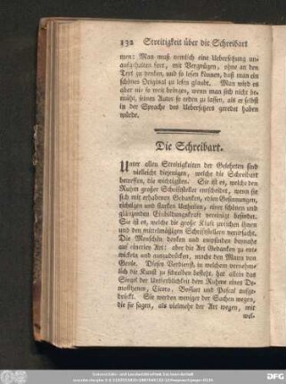 Die Schreibart.