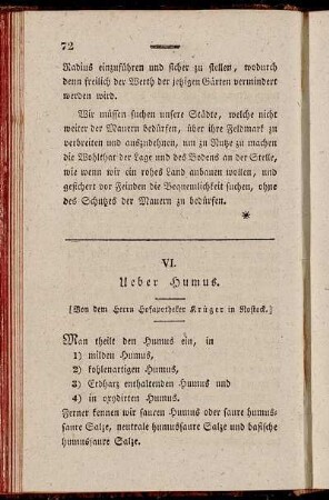 VI. Ueber Humus