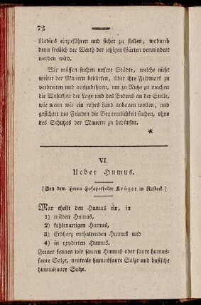 VI. Ueber Humus