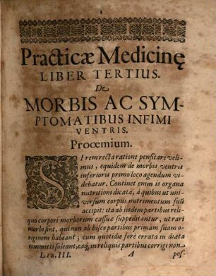 Liber ... Practicae Medicinae. 3, De Morbis Ac Symptomatibus Infimi Ventris