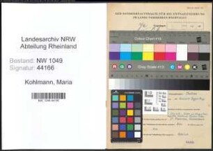 Entnazifizierung Maria Kohlmann , geb. 13.03.1901 ()