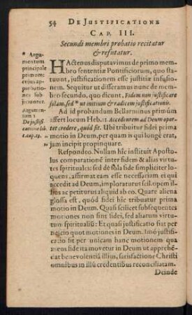 Cap. III. Secundi membri probatio recitatur et refutatur.