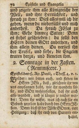 2. Sonntage in der Fasten. (Reminiscere.)