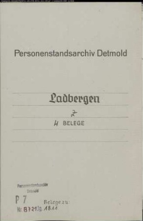 Belegakte zum Heiratsregister 1811 der Munizipalität Ladbergen