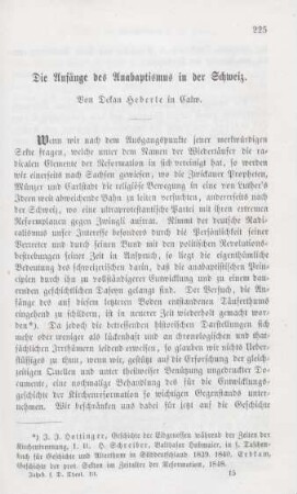 225-280 Die Anfänge des Anabaptismus in der Schweiz