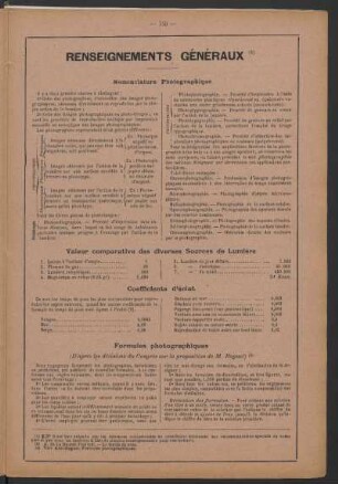 Renseignements Généraux