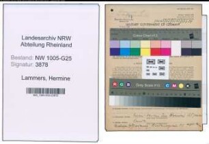 Entnazifizierung Hermine Lammers , geb. 22.04.1897 (Geschaeftsinhaberin)
