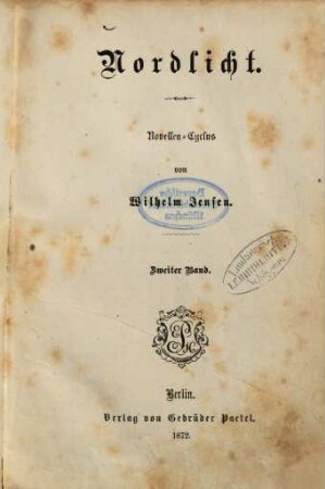 Nordlicht : Novellen-Cyclus, 2. Posthuma
