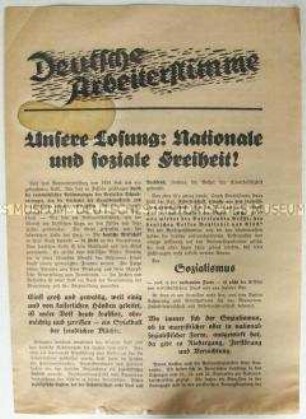 Flugblatt der Deutschnationalen Volkspartei zur Reichstagswahl am 6. November 1932