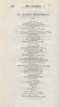 Mr. Tiretta's Burial-Ground