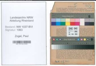Entnazifizierung Paul Zogel , geb. 25.11.1898 (Inspektor)