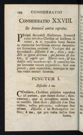 288-306, Consideratio XXVIII. De Sententia contra reprobos - Consideratio XXX. De praeparatione praemittenda ad universale judicium