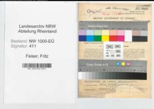 Entnazifizierung Fritz Feiser, geb. 13.08.1897 (Syndikus)
