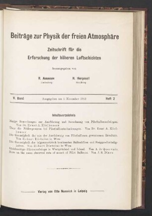 1. November 1912. Heft 2