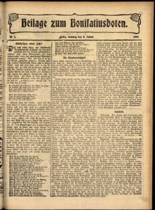 Zweite Ausgabe vom Sonntag, den 03. Januar 1909.