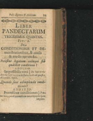 Liber Pandectarum Trigesimus Quintus.