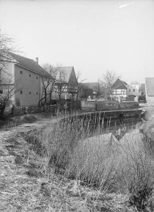 Nimschütz. Ortsteilansicht mit Spreebogen (von der Talsperre Bautzen überstaut)