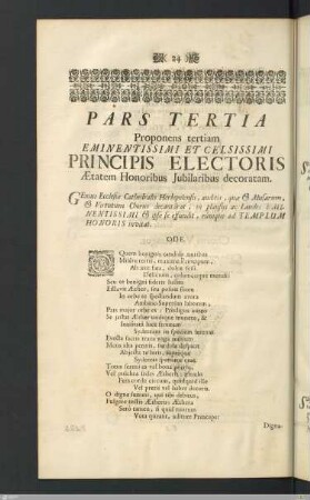 Pars Tertia