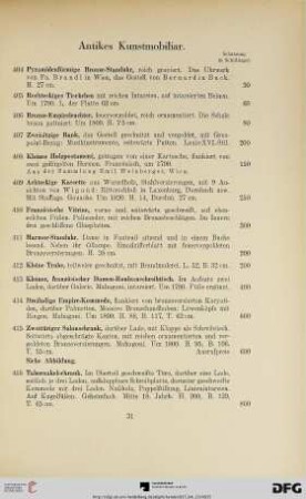 Antikes Kunstmobiliar (Nr. 404-421)