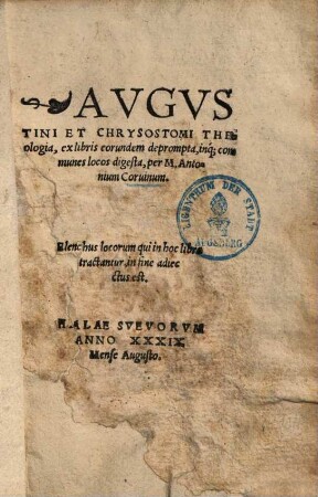 Augustini et Chrysostomi theologia