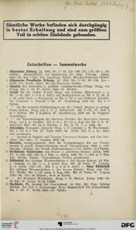 Zeitschriften – Sammelwerke (Nr. 1-50)