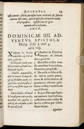 Dominicæ IIII. Adventus.