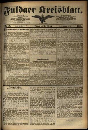 Ausgabe vom Montag, den 27. Februar 1905.